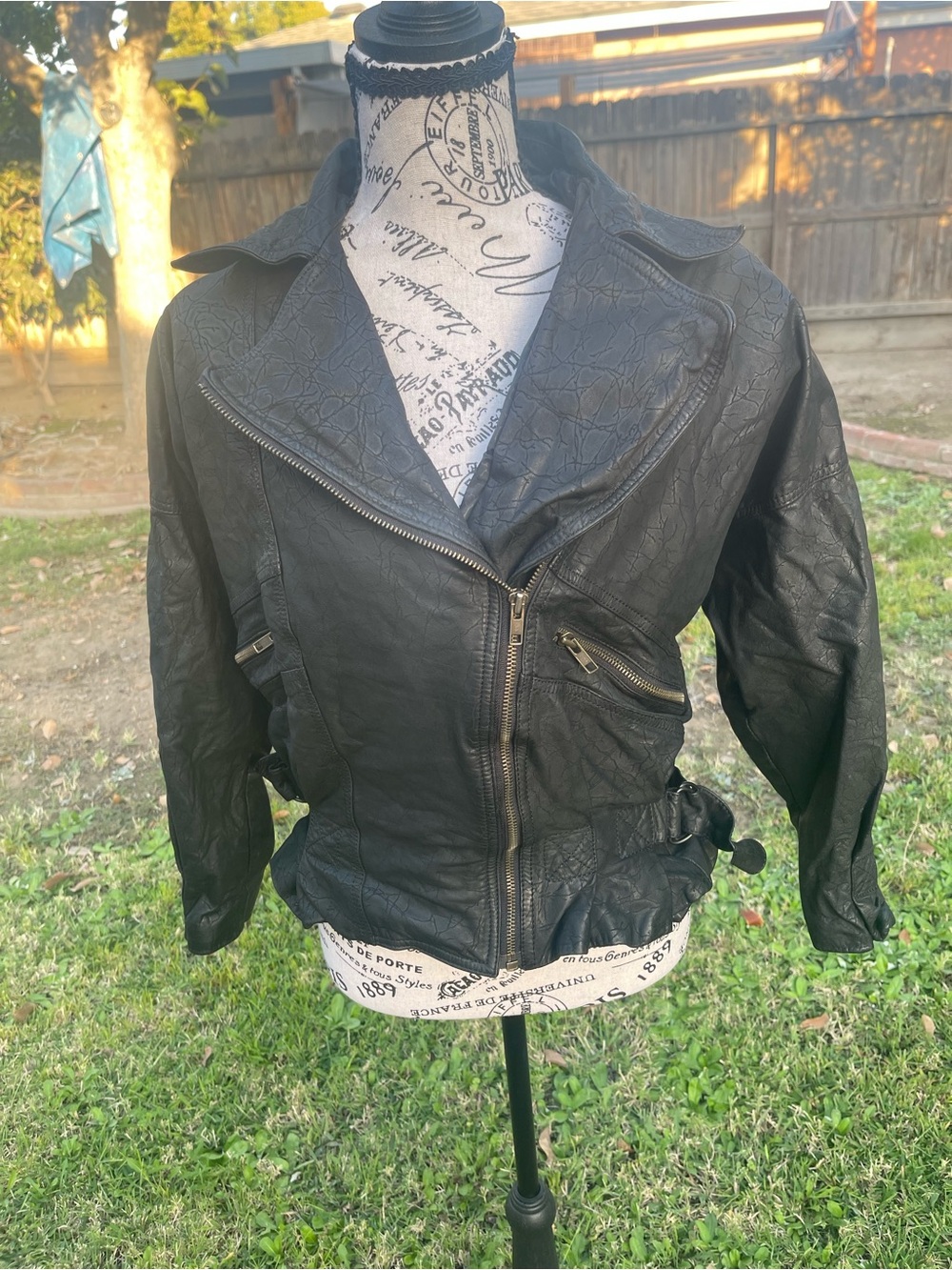 Women's Black Faux Leather Asymmetrical Zip Moto Jacket
